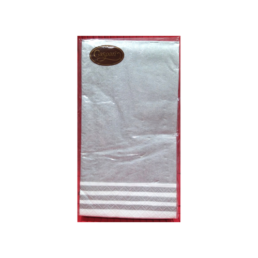 SILVER AND WHITE STRIPE GUEST TOWELS