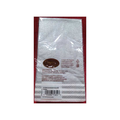 SILVER AND WHITE STRIPE GUEST TOWELS