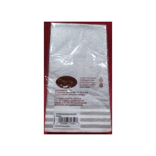 SILVER AND WHITE STRIPE GUEST TOWELS
