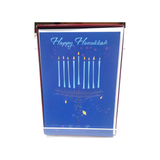 SILVER FOIL MENORAH HANUKKAH BOXED GREETING CARDS