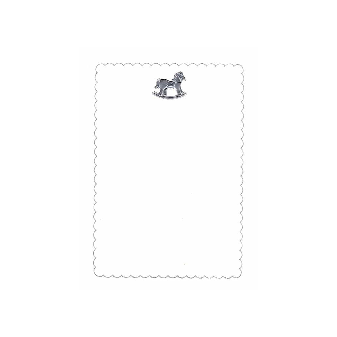 SILVER FOIL ROCKING HORSE - BLANK INVITATION