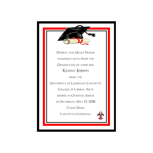 SIMPLE CLASSIC BORDER GRADUATION CUSTOM INVITATION