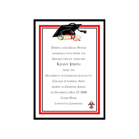 SIMPLE CLASSIC BORDER GRADUATION CUSTOM INVITATION