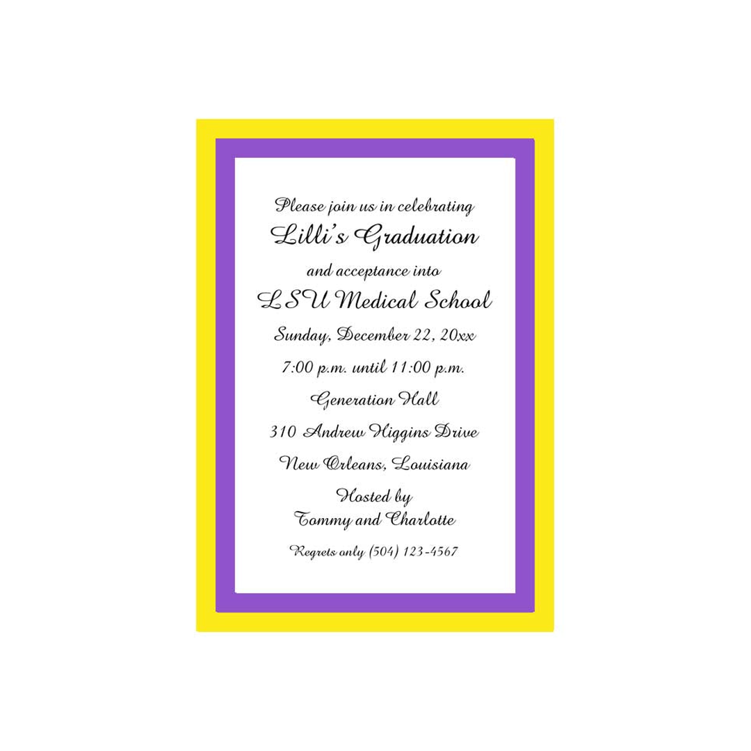SIMPLE COLOR BORDERS CUSTOM INVITATION