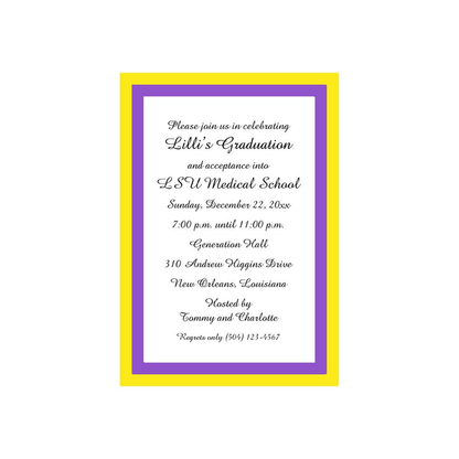 SIMPLE COLOR BORDERS CUSTOM INVITATION