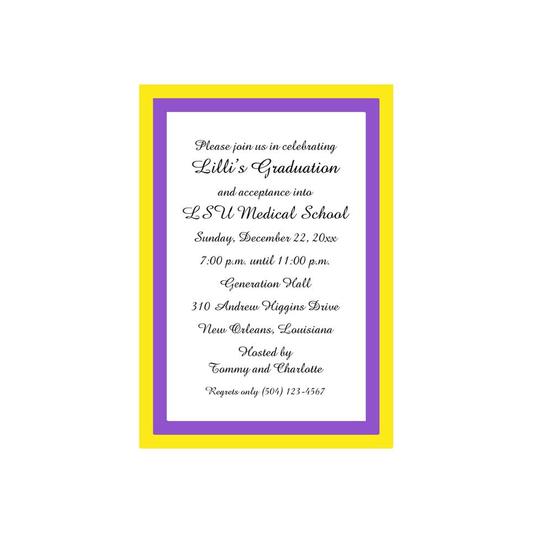 SIMPLE COLOR BORDERS CUSTOM INVITATION