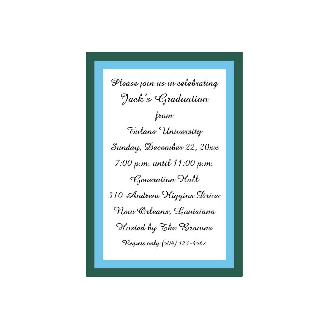 SIMPLE COLOR BORDERS CUSTOM INVITATION