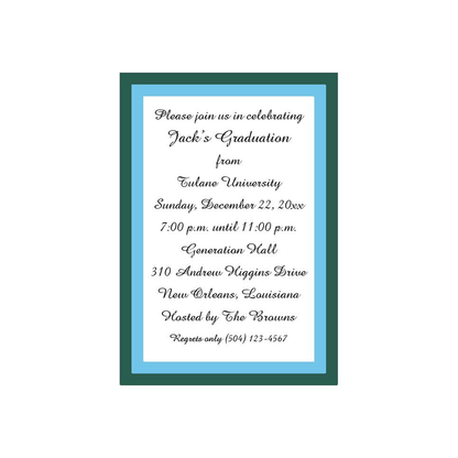 SIMPLE COLOR BORDERS CUSTOM INVITATION