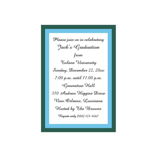 SIMPLE COLOR BORDERS CUSTOM INVITATION