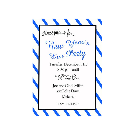 SIMPLE DIAGONAL STRIPES CUSTOM INVITATION