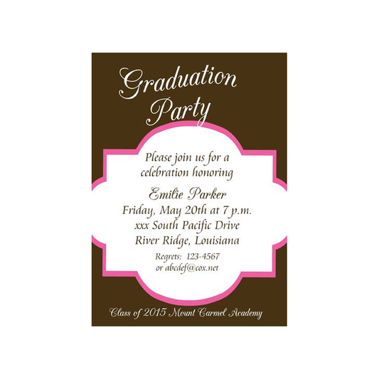 SIMPLE GRADUATION FRAME CUSTOM INVITATION