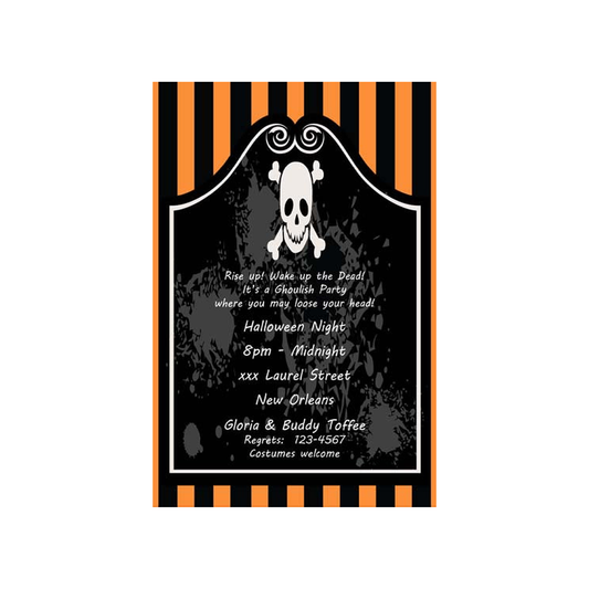 SKULL HALLOWEEN PARTY CUSTOM INVITATION