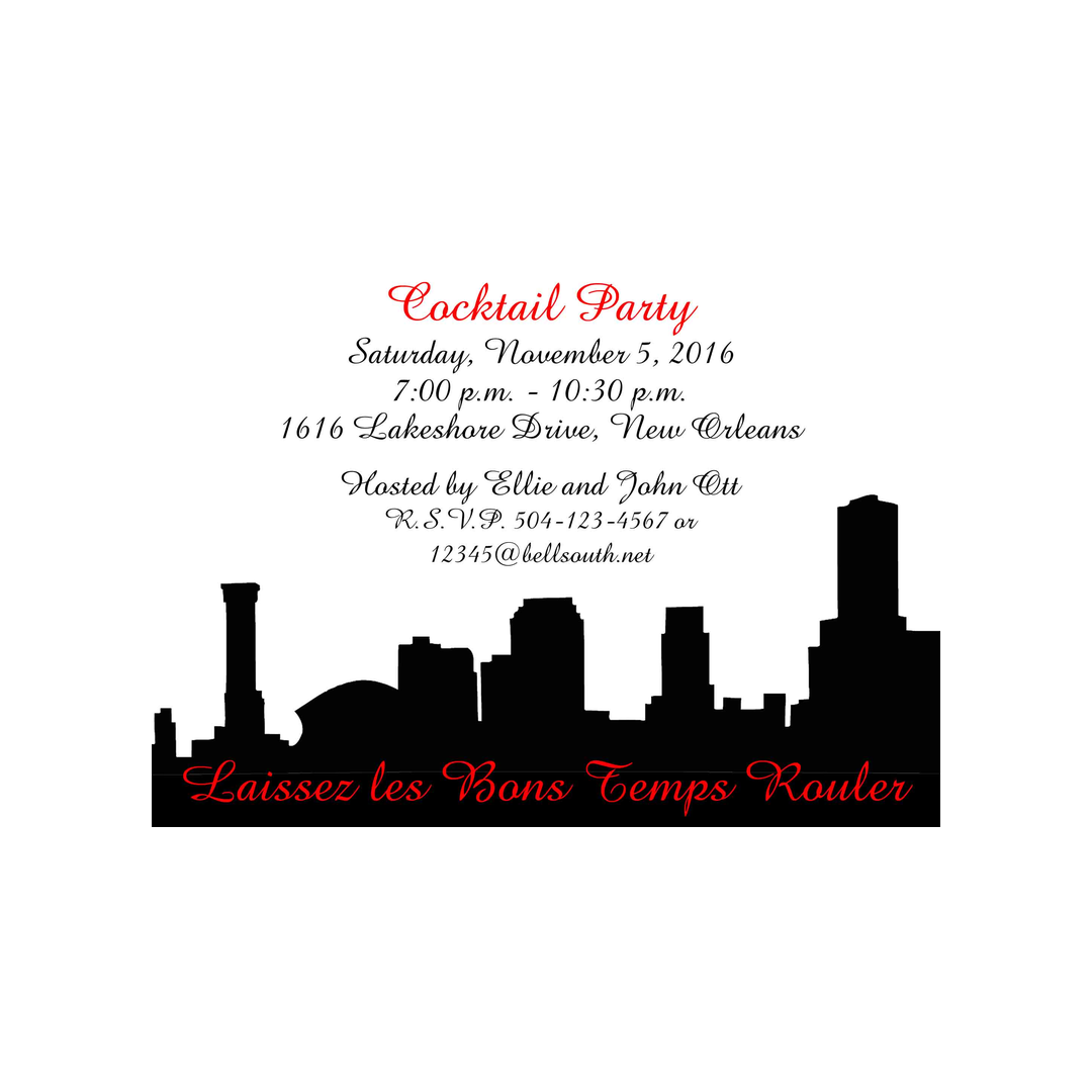 SKYLINE SILHOUETTE CUSTOM INVITATION