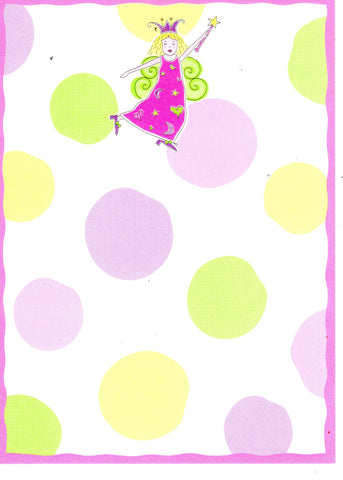 FAIRY PRINCESS WITH POLKA DOTS - BLANK STOCK INVITATION