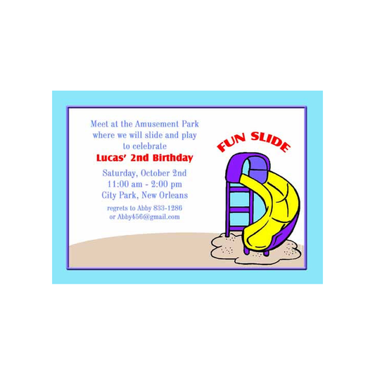 SLIDE ON OVER CUSTOM INVITATION