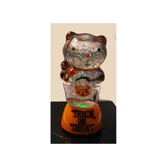 SMALL LIGHT UP CAT WATER GLOBE