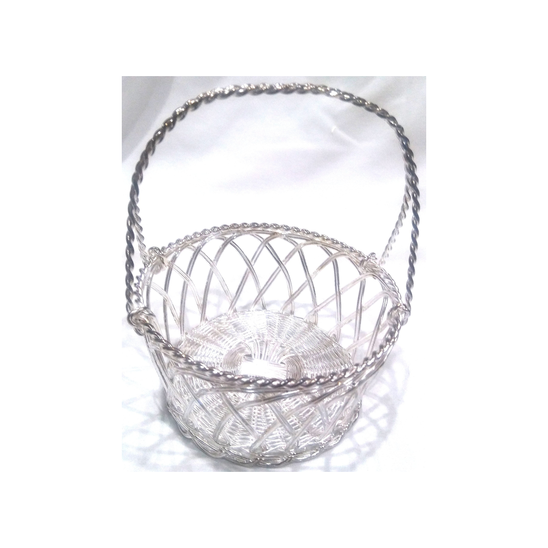 SMALL SILVER PLATED BASKET