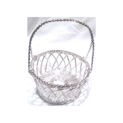 SMALL SILVER PLATED BASKET