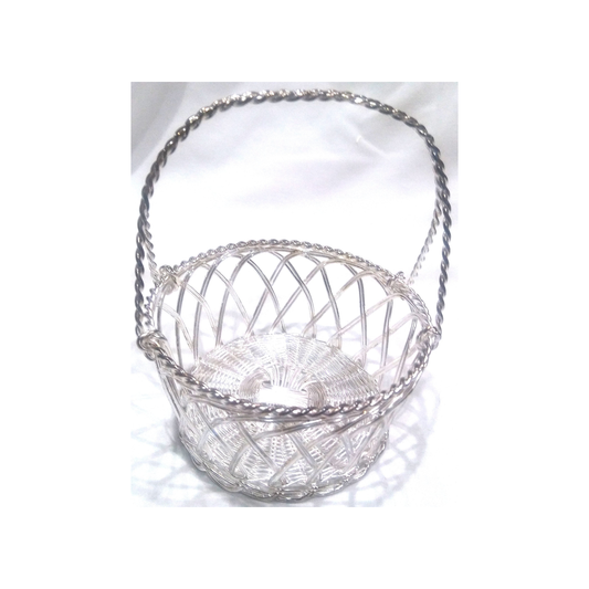 SMALL SILVER PLATED BASKET