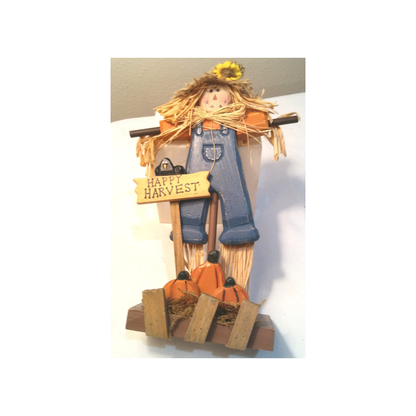 SMALL WOODEN SCARECROW FIGURINE