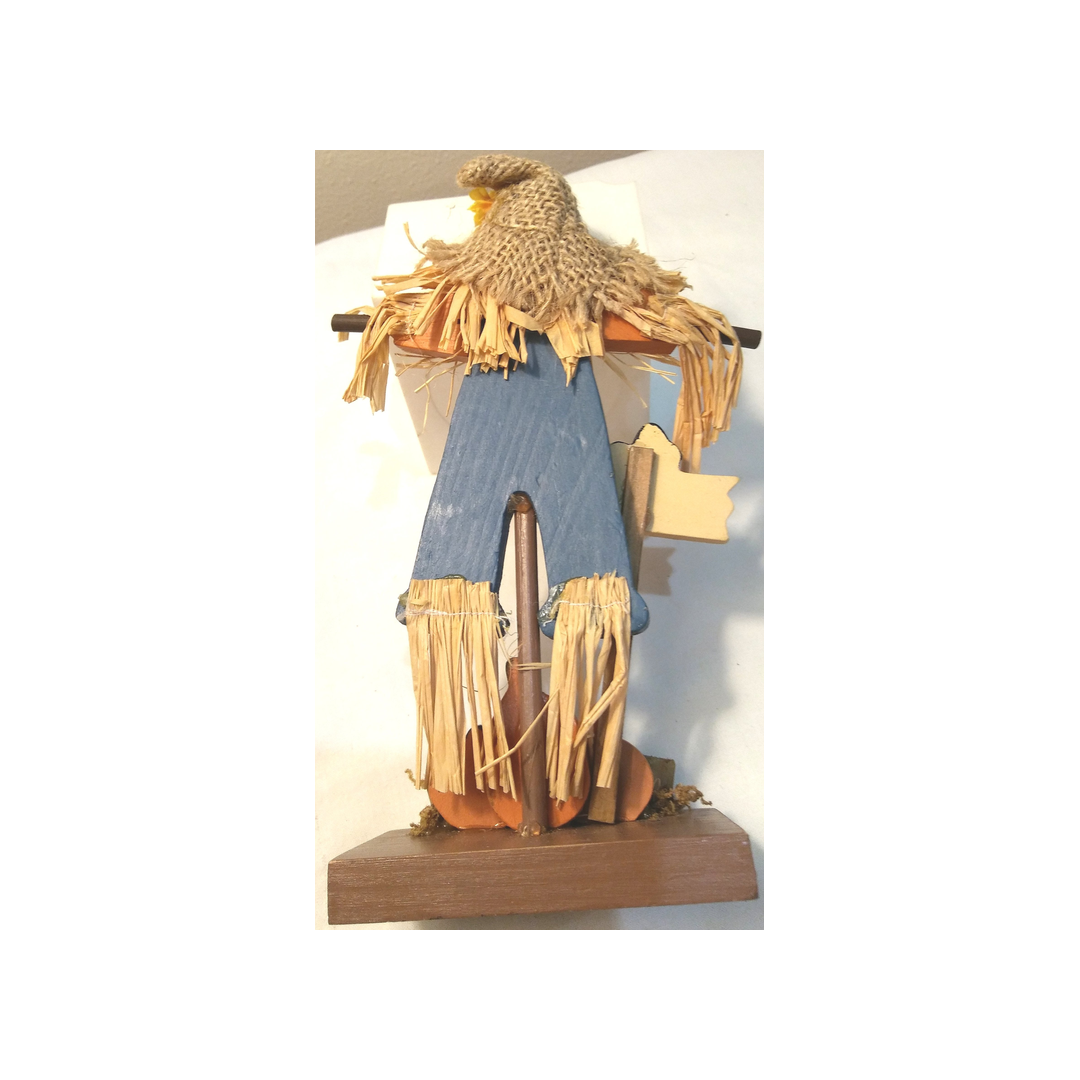 SMALL WOODEN SCARECROW FIGURINE