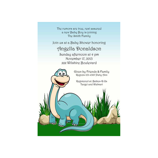 SMILING DINO CUSTOM INVITATION