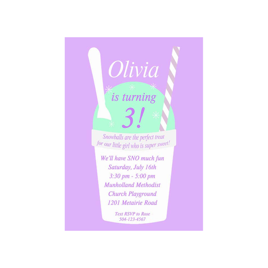 SNOWBALLS CUSTOM INVITATION