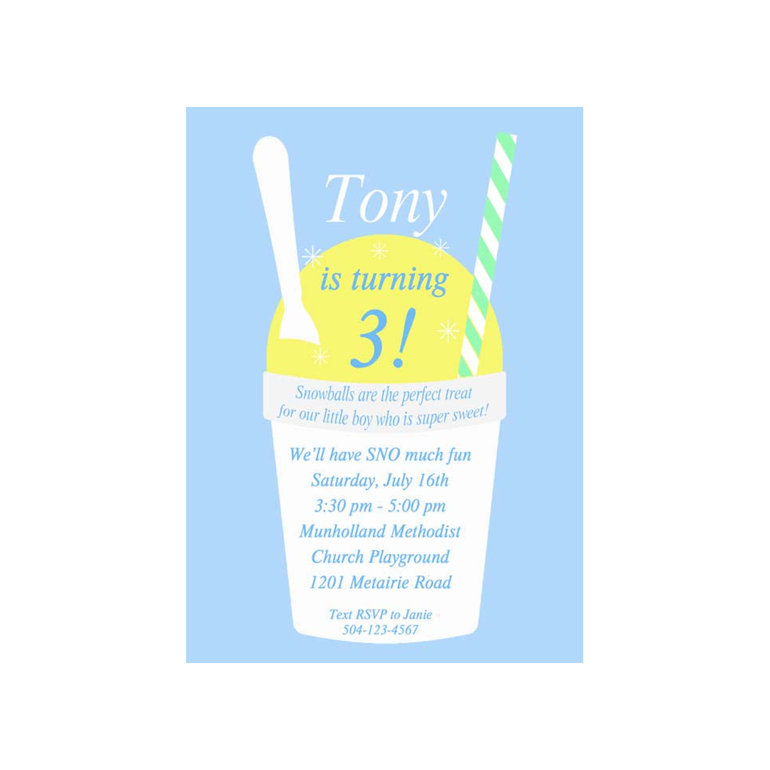 SNOWBALLS CUSTOM INVITATION