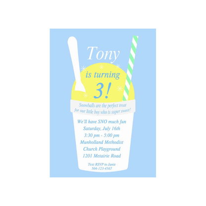 SNOWBALLS CUSTOM INVITATION