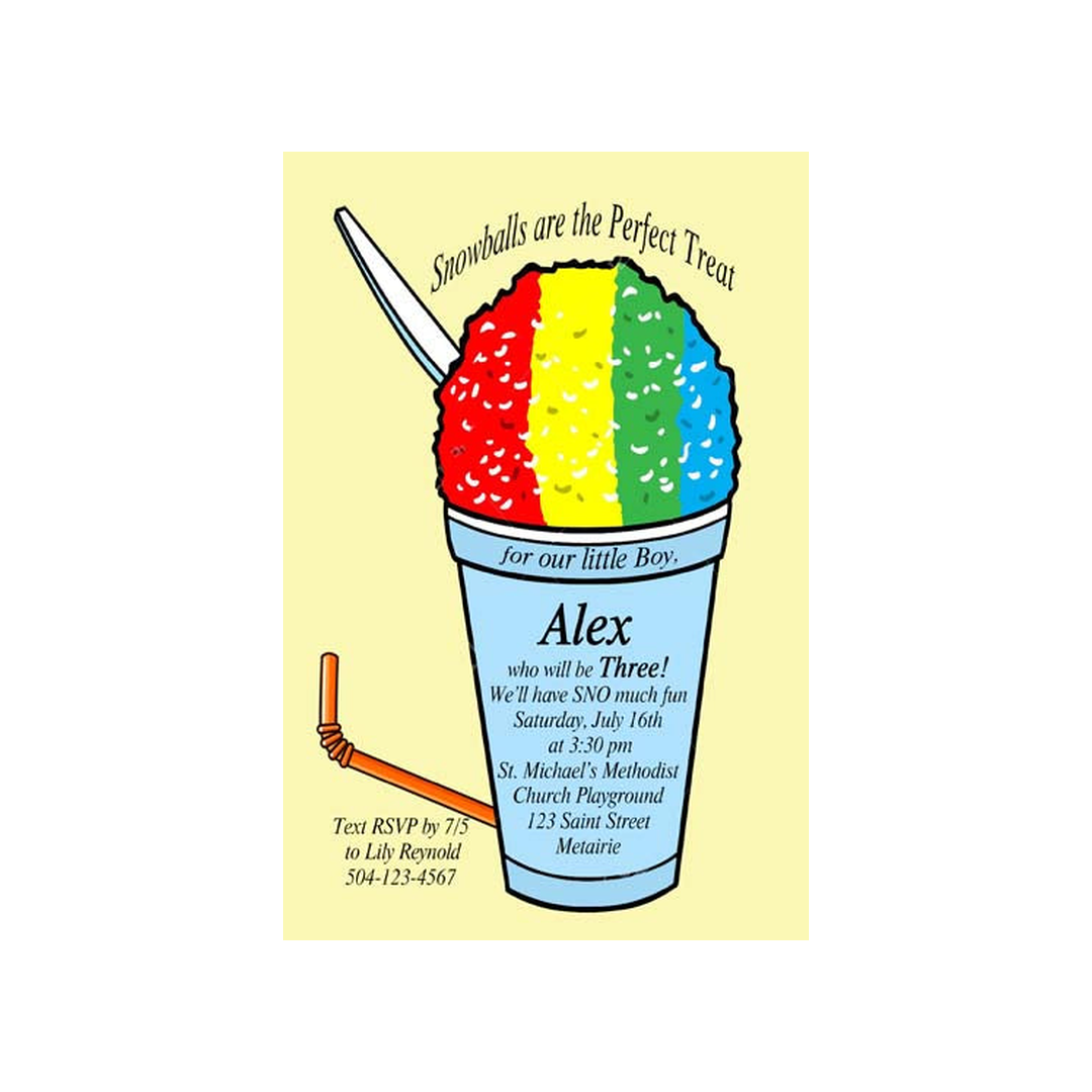 SNOWBALL IN CUP CUSTOM INVITATION