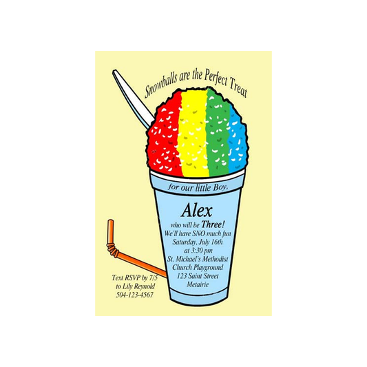 SNOWBALL IN CUP CUSTOM INVITATION