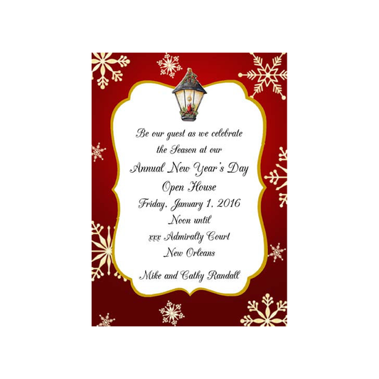 SNOWFLAKES AND STREET LAMP CUSTOM INVITATION