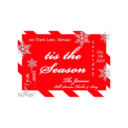 SNOWFLAKES AND STRIPES CUSTOM INVITATION