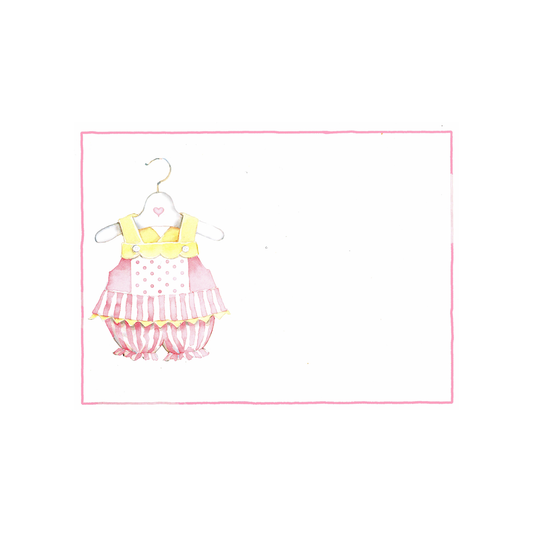 SOFT PINK AND YELLOW BABY GIRL SUNDRESS - BLANK STOCK INVITATION