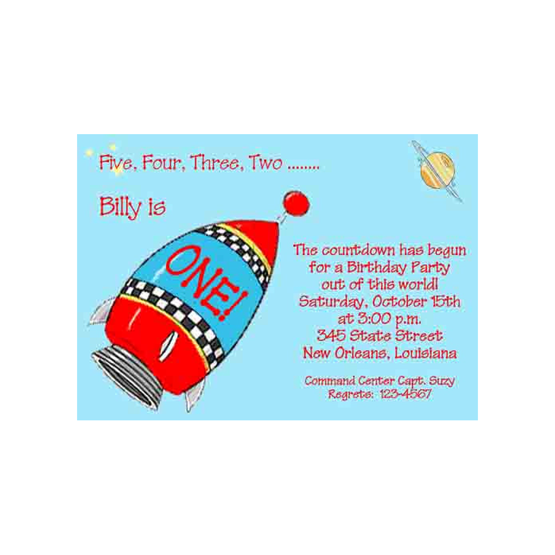 SPACE ROCKET CUSTOM INVITATION