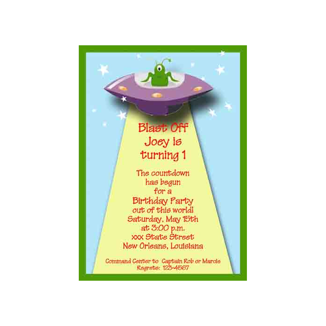 SPACE SHIP CUSTOM INVITATION