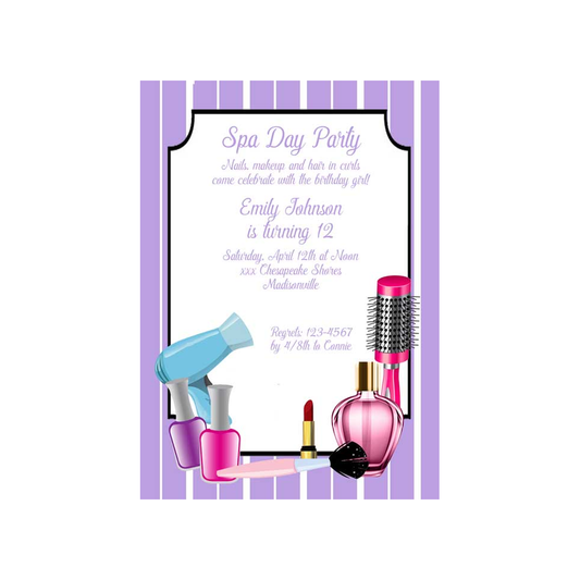 SPA DAY CUSTOM INVITATION