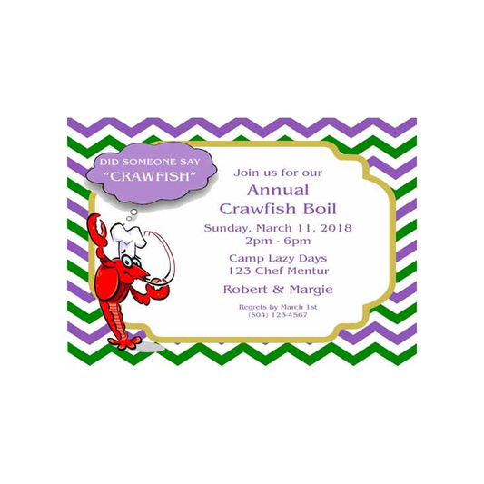 SPEECH BUBBLE CRAWFISH CUSTOM INVITATION