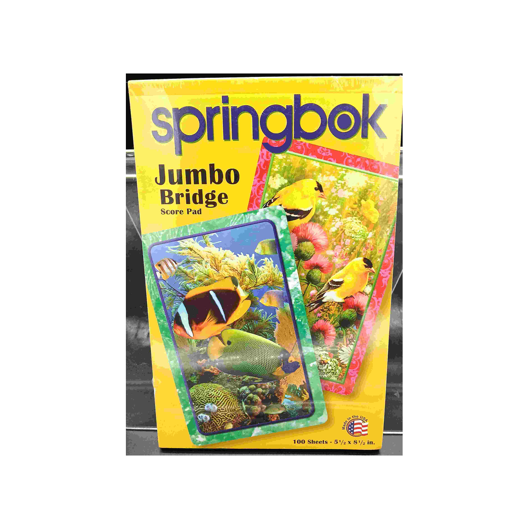 SPRINGBOK AQUATIC /BIRD JUMBO BRIDGE SCORE PAD