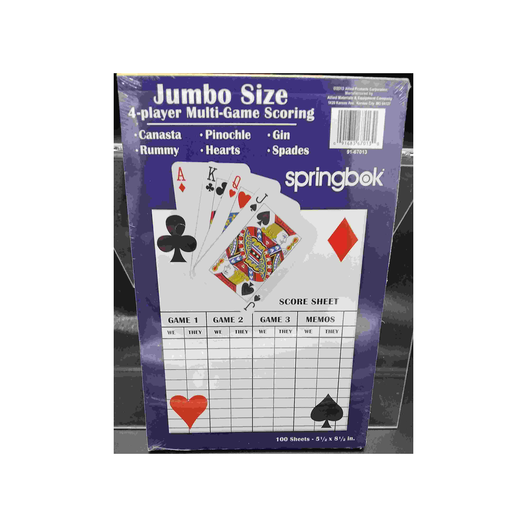 SPRINGBOK AQUATIC /BIRD JUMBO BRIDGE SCORE PAD