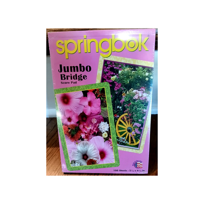 SPRINGBOK FLOWER CART JUMBO BRIDGE SCORE PADS