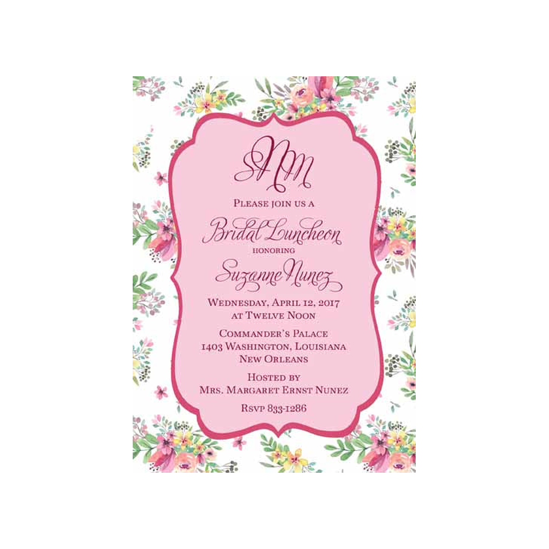 SPRING FLORAL BACKGROUND CUSTOM INVITATION