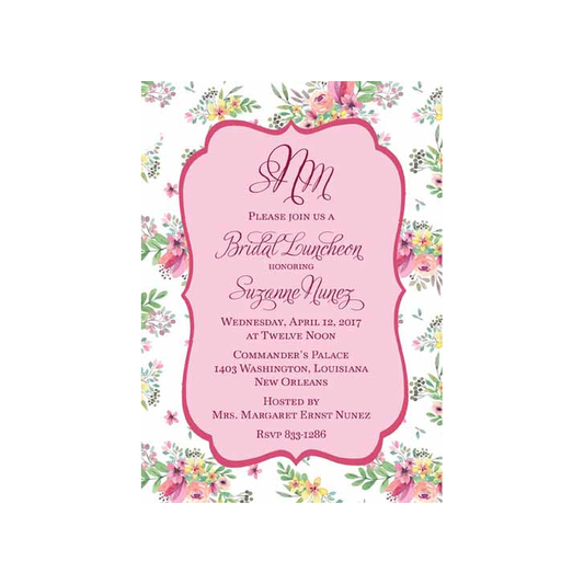 SPRING FLORAL BACKGROUND CUSTOM INVITATION