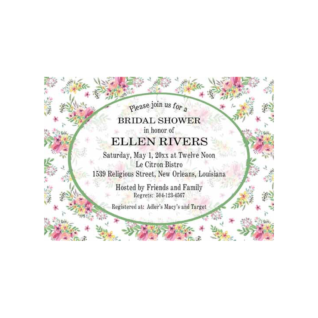 SPRING FLORAL BACKGROUND CUSTOM INVITATION