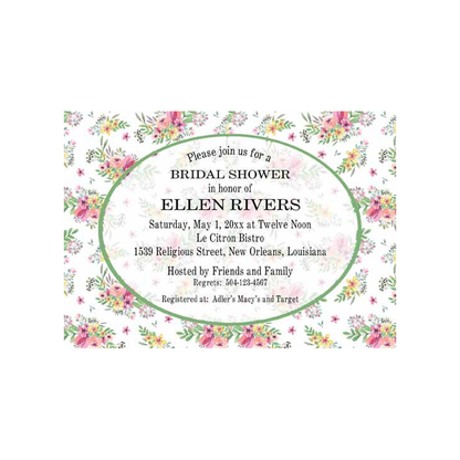 SPRING FLORAL BACKGROUND CUSTOM INVITATION