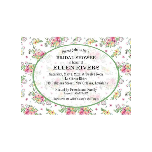 SPRING FLORAL BACKGROUND CUSTOM INVITATION