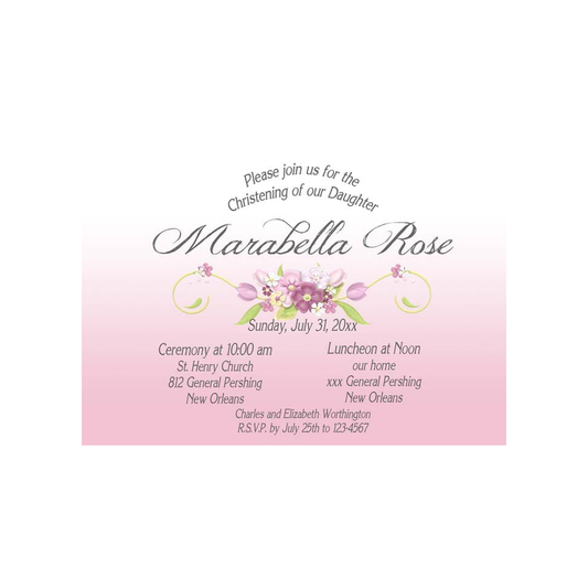 SPRING FLORAL NON-DENOMINATIONAL CUSTOM INVITATION