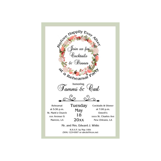 SPRING FLORAL WREATH CUSTOM INVITATION