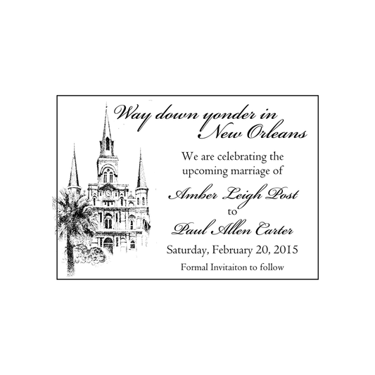 ST. LOUIS CATHEDRAL OUTLINE CUSTOM INVITATION