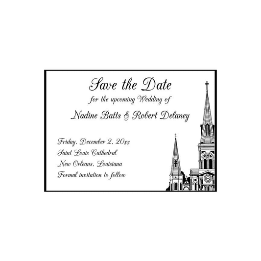 ST. LOUIS CATHEDRAL TOP SKETCH CUSTOM INVITATION